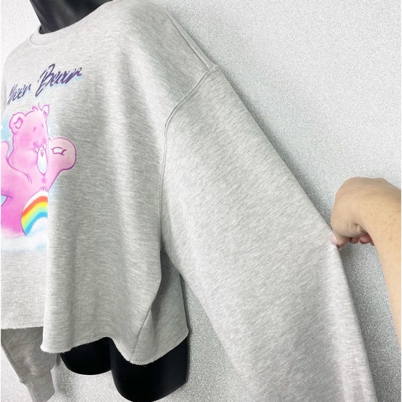 Care Bears NWT Cheer Bear Oversized Crop Top Style Pull-on Crew Neck Sweatshirt - Picture 6 of 12
